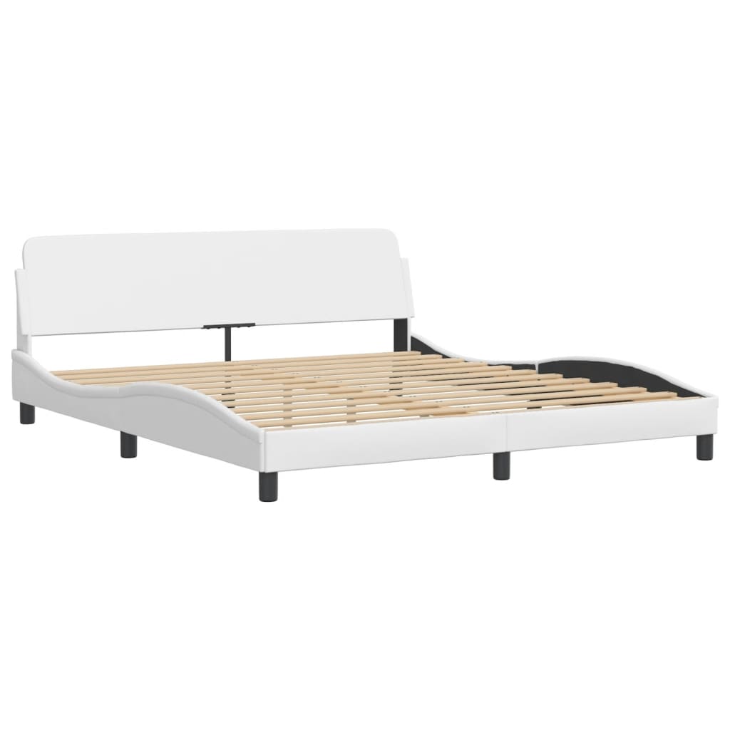 Bedframe "Viana" zonder matras kunstleer wit 180x200 cm is nu te koop bij PeponiXL, paradijselijk wonen!