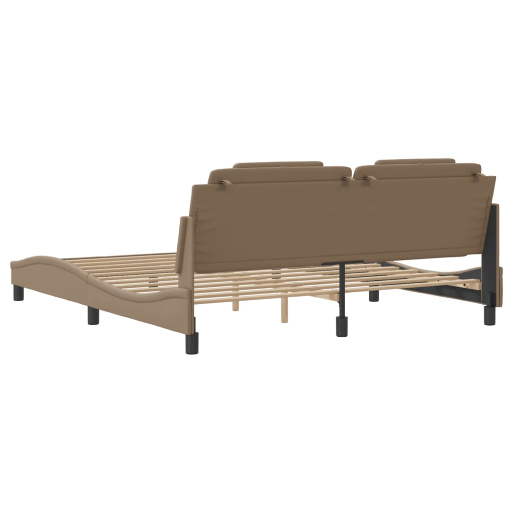 Bedframe "Viana" zonder matras kunstleer cappuccinokleurig 180x200 cm is nu te koop bij PeponiXL, paradijselijk wonen!