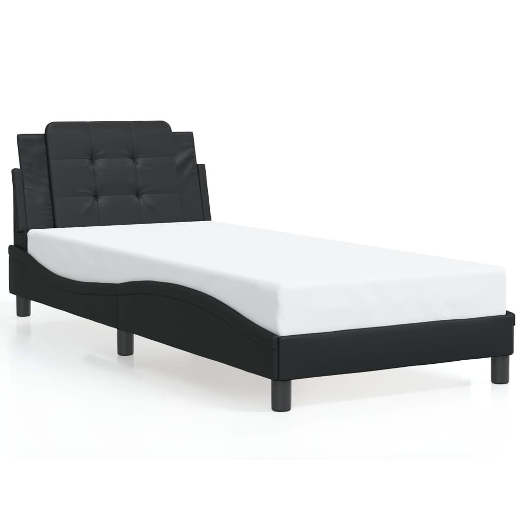 Bedframe zonder matras "Zadar" kunstleer zwart 80x200 cm is nu te koop bij PeponiXL, paradijselijk wonen!