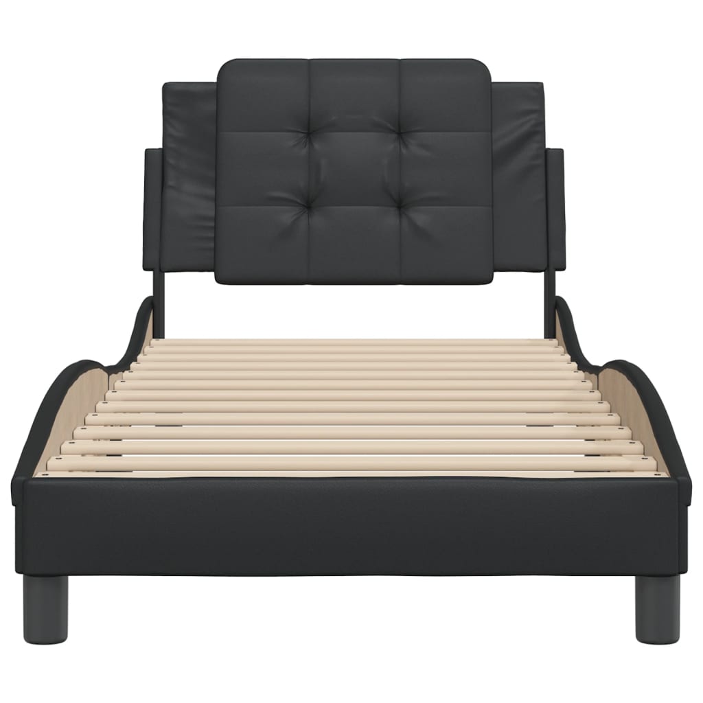 Bedframe zonder matras "Zadar" kunstleer zwart 80x200 cm is nu te koop bij PeponiXL, paradijselijk wonen!