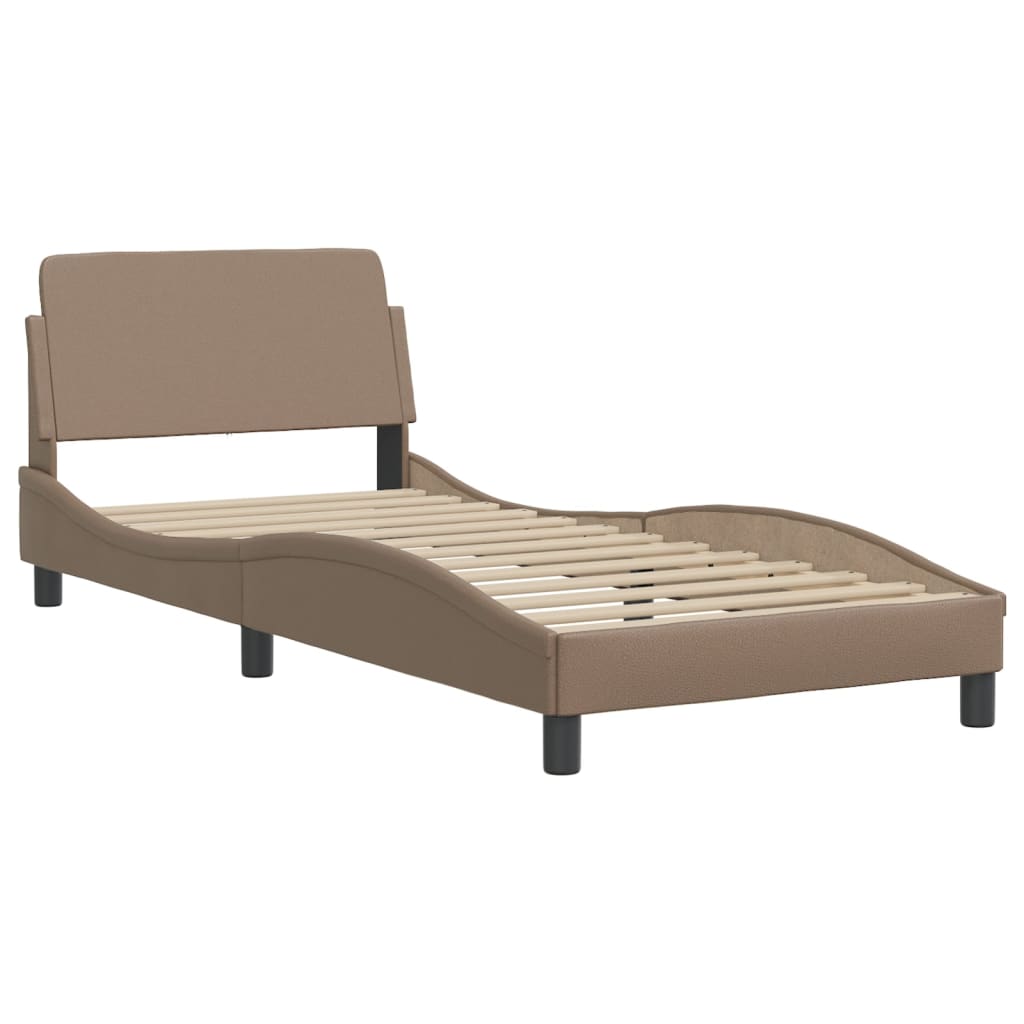 Bedframe zonder matras "Zadar" kunstleer cappucinnokleurig 80x200 cm is nu te koop bij PeponiXL, paradijselijk wonen!