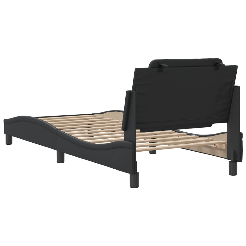 Bedframe zonder matras "Zadar" kunstleer zwart 90x190 cm is nu te koop bij PeponiXL, paradijselijk wonen!