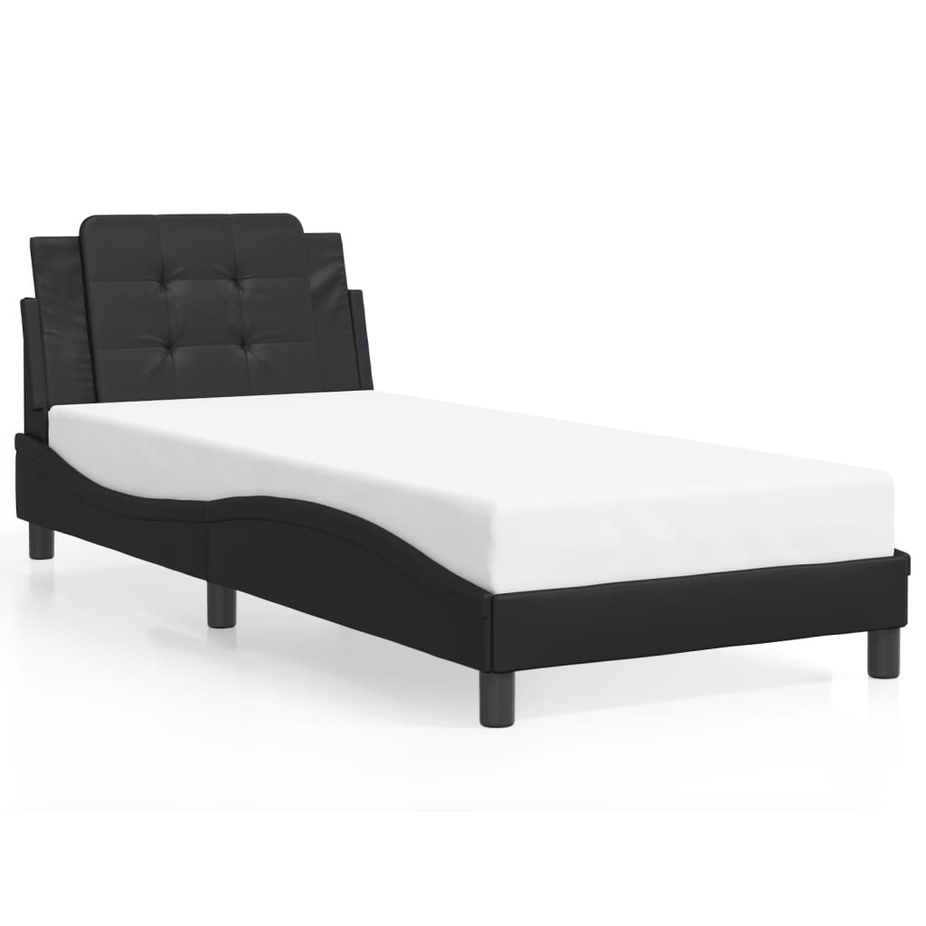 Bedframe zonder matras "Zadar" kunstleer zwart 90x200 cm is nu te koop bij PeponiXL, paradijselijk wonen!