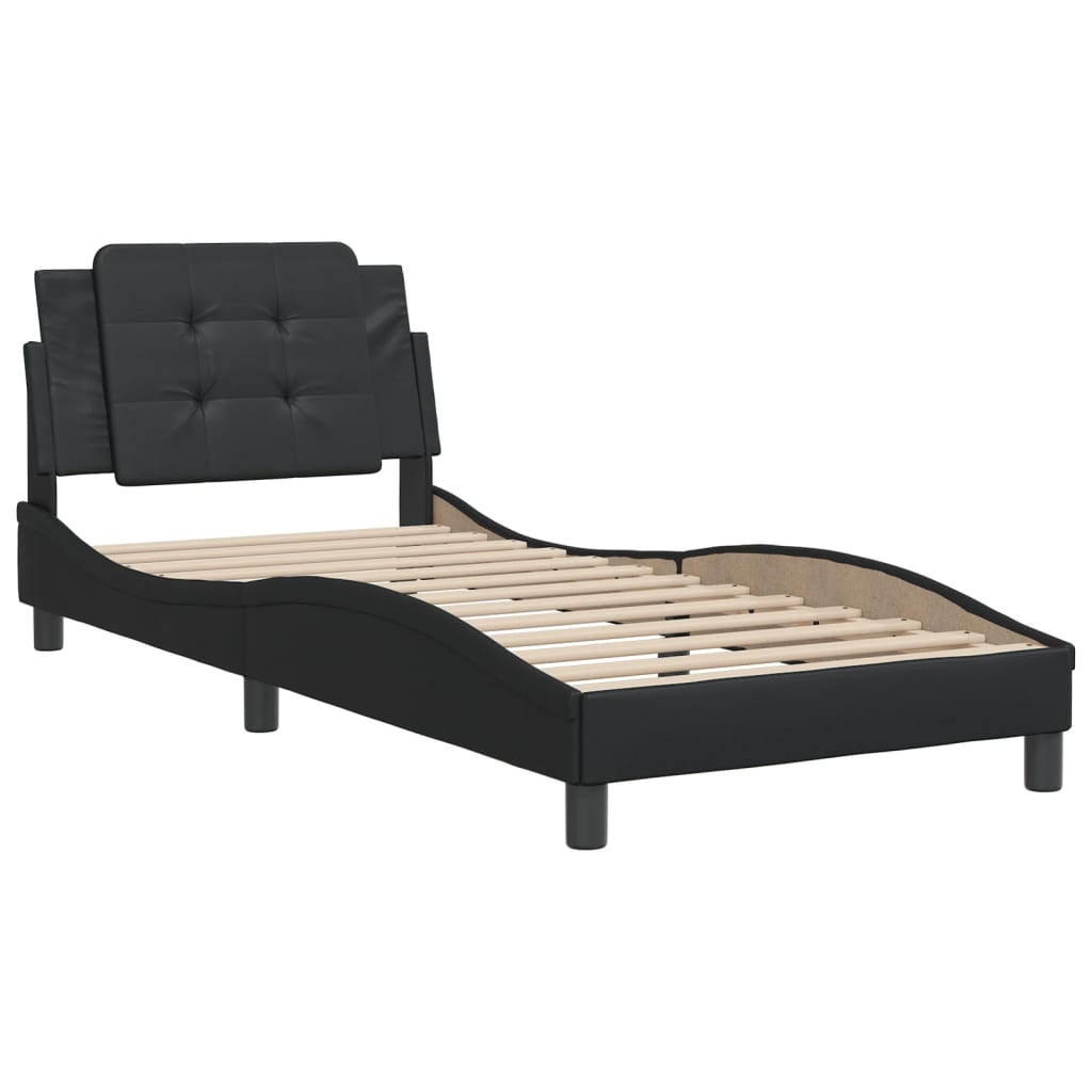 Bedframe zonder matras "Zadar" kunstleer zwart 90x200 cm is nu te koop bij PeponiXL, paradijselijk wonen!