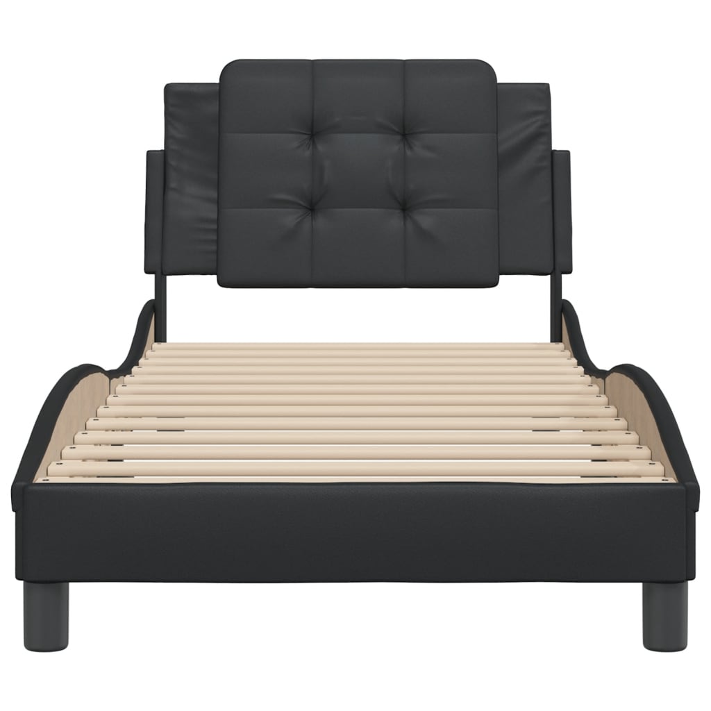 Bedframe zonder matras "Zadar" kunstleer zwart 90x200 cm is nu te koop bij PeponiXL, paradijselijk wonen!