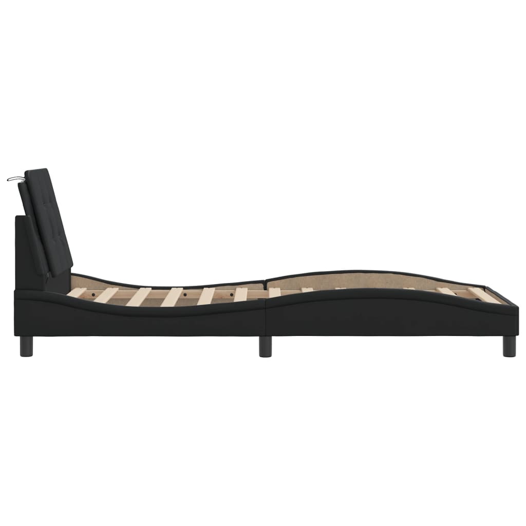 Bedframe zonder matras "Zadar" kunstleer zwart 90x200 cm is nu te koop bij PeponiXL, paradijselijk wonen!