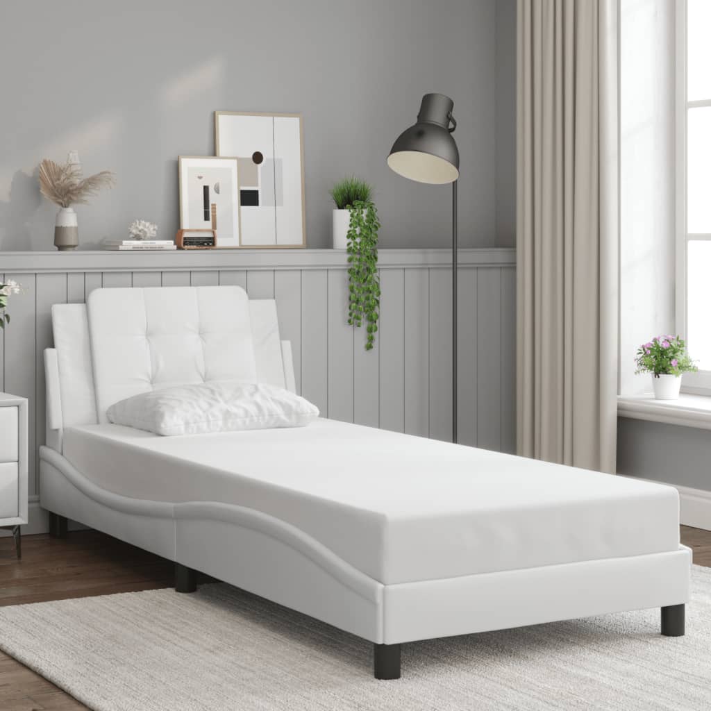 Bedframe zonder matras "Zadar" kunstleer wit 90x200 cm is nu te koop bij PeponiXL, paradijselijk wonen!