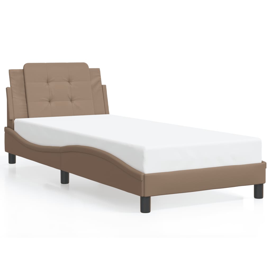 Bedframe zonder matras "Zadar" kunstleer cappuccinokleurig 90x200 cm is nu te koop bij PeponiXL, paradijselijk wonen!