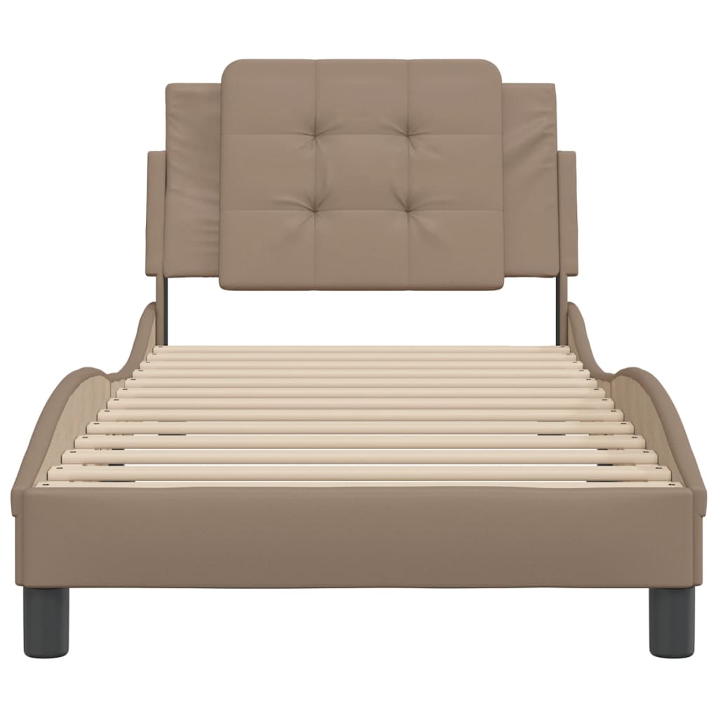 Bedframe zonder matras "Zadar" kunstleer cappuccinokleurig 90x200 cm is nu te koop bij PeponiXL, paradijselijk wonen!