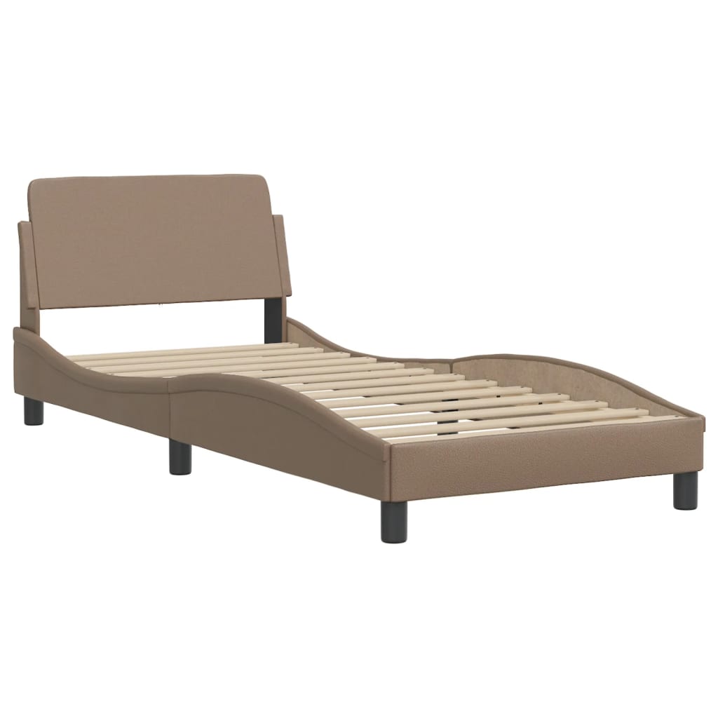 Bedframe zonder matras "Zadar" kunstleer cappuccinokleurig 90x200 cm is nu te koop bij PeponiXL, paradijselijk wonen!