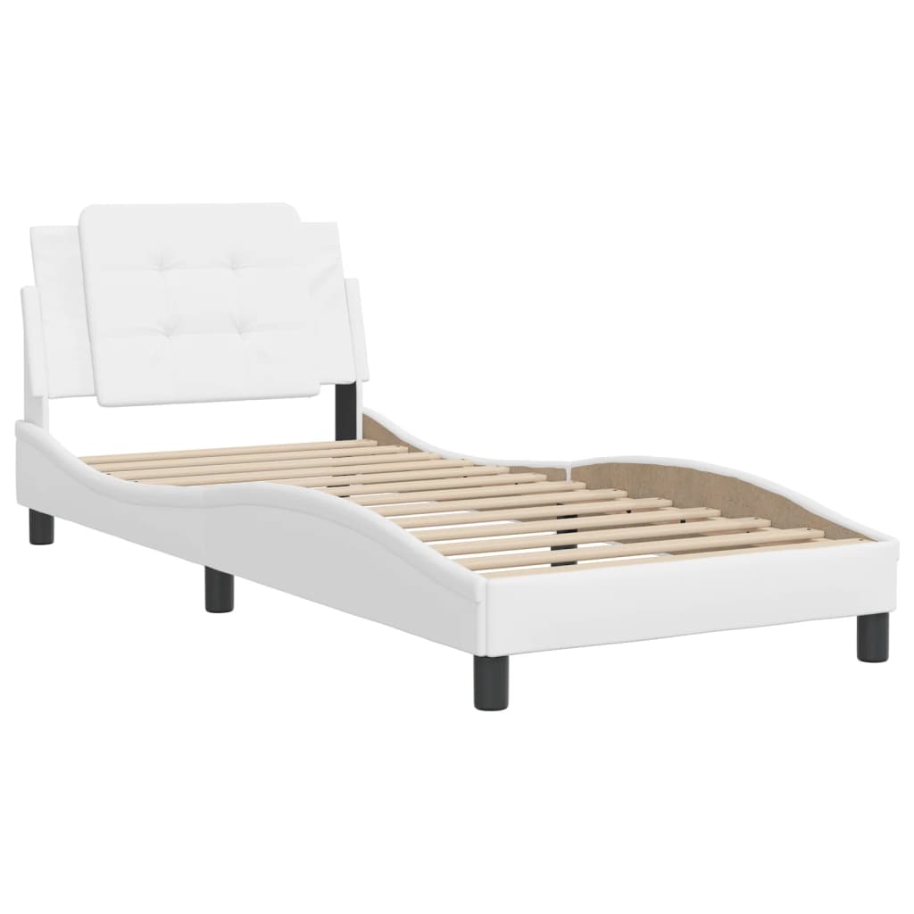 Bedframe zonder matras "Zadar" kunstleer wit 100x200 cm is nu te koop bij PeponiXL, paradijselijk wonen!