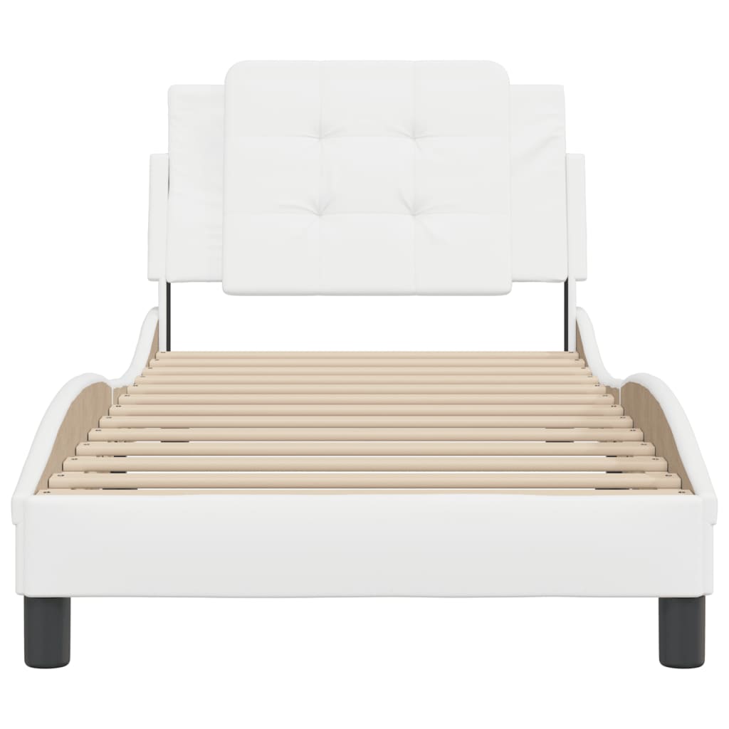Bedframe zonder matras "Zadar" kunstleer wit 100x200 cm is nu te koop bij PeponiXL, paradijselijk wonen!