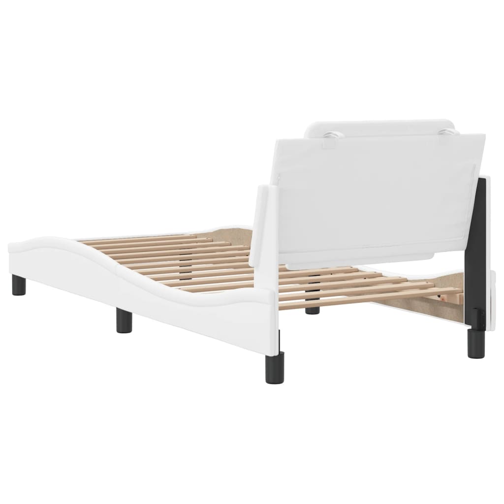 Bedframe zonder matras "Zadar" kunstleer wit 100x200 cm is nu te koop bij PeponiXL, paradijselijk wonen!