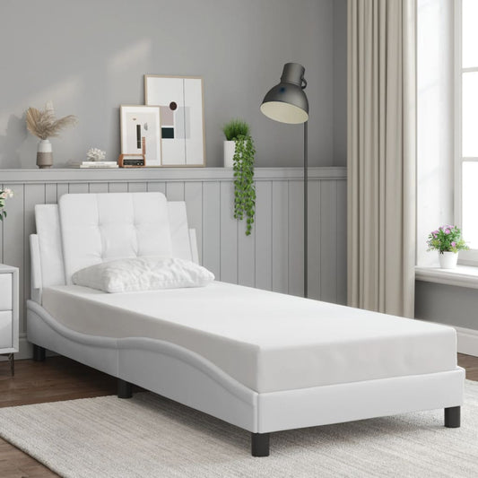 Bedframe zonder matras "Zadar" kunstleer wit 100x200 cm is nu te koop bij PeponiXL, paradijselijk wonen!