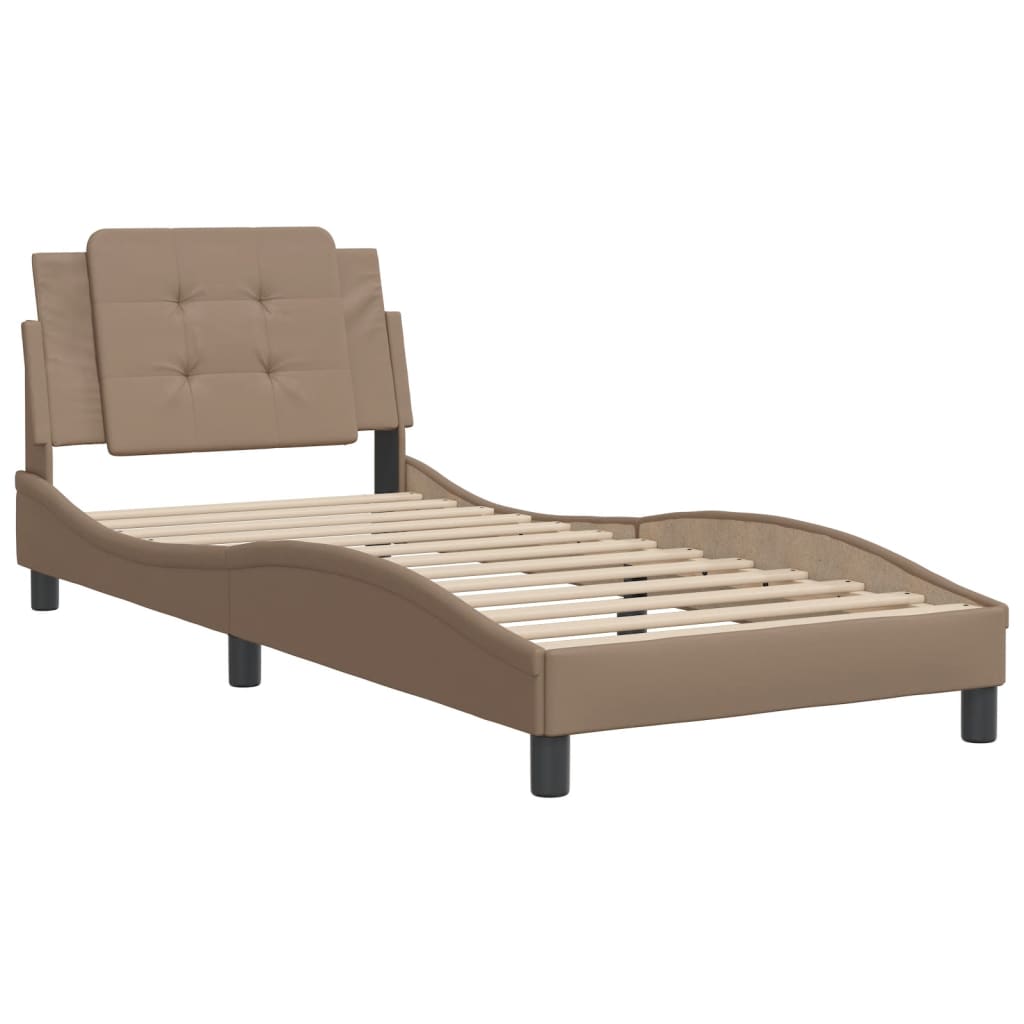 Bedframe zonder matras "Zadar" kunstleer cappuccinokleurig 100x200 cm is nu te koop bij PeponiXL, paradijselijk wonen!