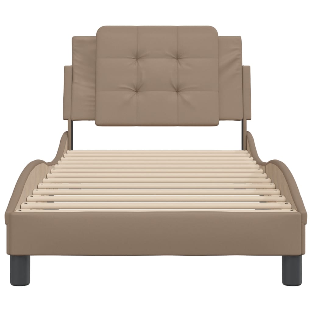 Bedframe zonder matras "Zadar" kunstleer cappuccinokleurig 100x200 cm is nu te koop bij PeponiXL, paradijselijk wonen!