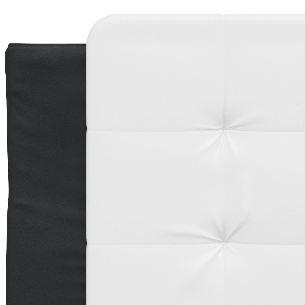 Bedframe zonder matras "Zadar" kunstleer zwart en wit 100x200 cm is nu te koop bij PeponiXL, paradijselijk wonen!