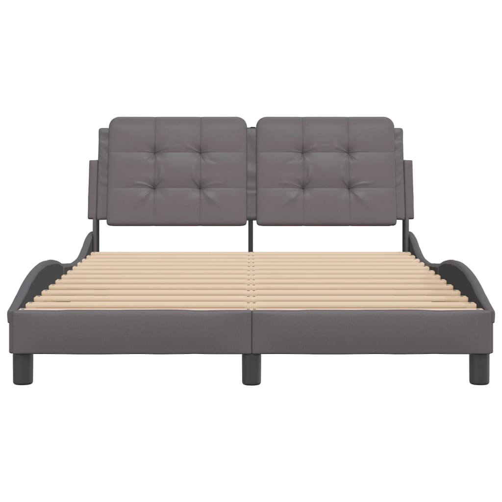 Bedframe zonder matras "Zadar" kunstleer grijs 120x200 cm is nu te koop bij PeponiXL, paradijselijk wonen!