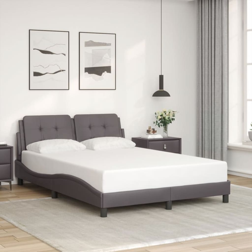 Bedframe zonder matras "Zadar" kunstleer grijs 120x200 cm is nu te koop bij PeponiXL, paradijselijk wonen!