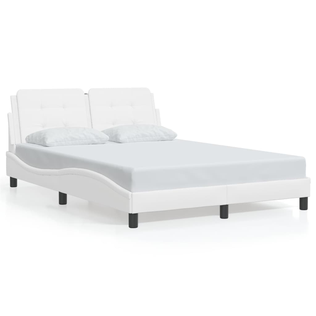 Bedframe zonder matras "Zadar" kunstleer wit 140x190 cm is nu te koop bij PeponiXL, paradijselijk wonen!