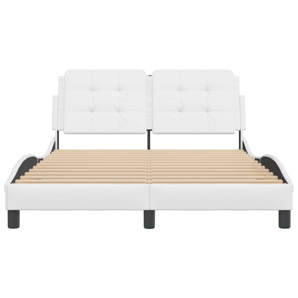 Bedframe zonder matras "Zadar" kunstleer wit 140x190 cm is nu te koop bij PeponiXL, paradijselijk wonen!
