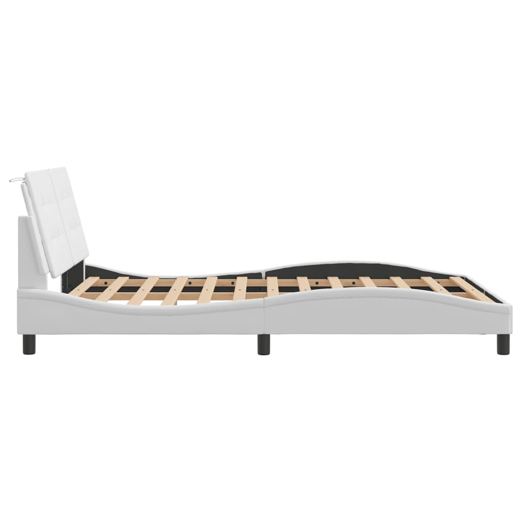 Bedframe zonder matras "Zadar" kunstleer wit 140x190 cm is nu te koop bij PeponiXL, paradijselijk wonen!