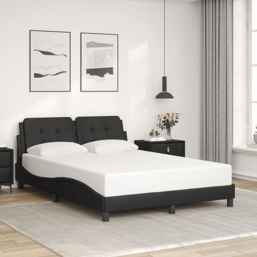 Bedframe zonder matras "Zadar" kunstleer zwart 140x200 cm is nu te koop bij PeponiXL, paradijselijk wonen!