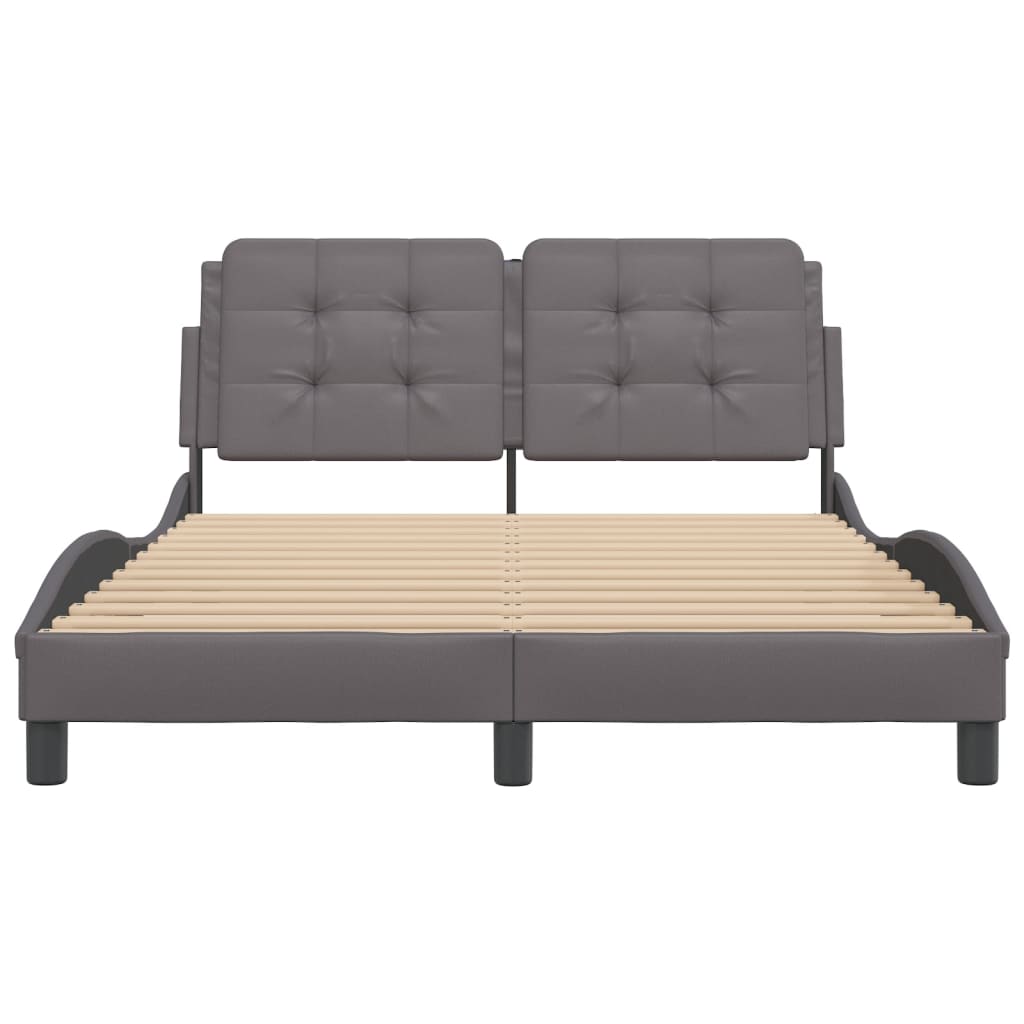 Bedframe zonder matras "Zadar" kunstleer grijs 140x200 cm is nu te koop bij PeponiXL, paradijselijk wonen!