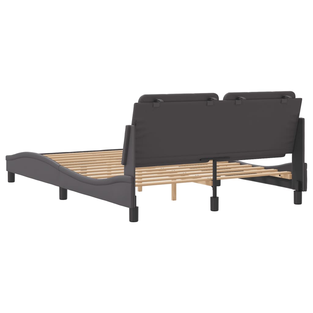 Bedframe zonder matras "Zadar" kunstleer grijs 140x200 cm is nu te koop bij PeponiXL, paradijselijk wonen!