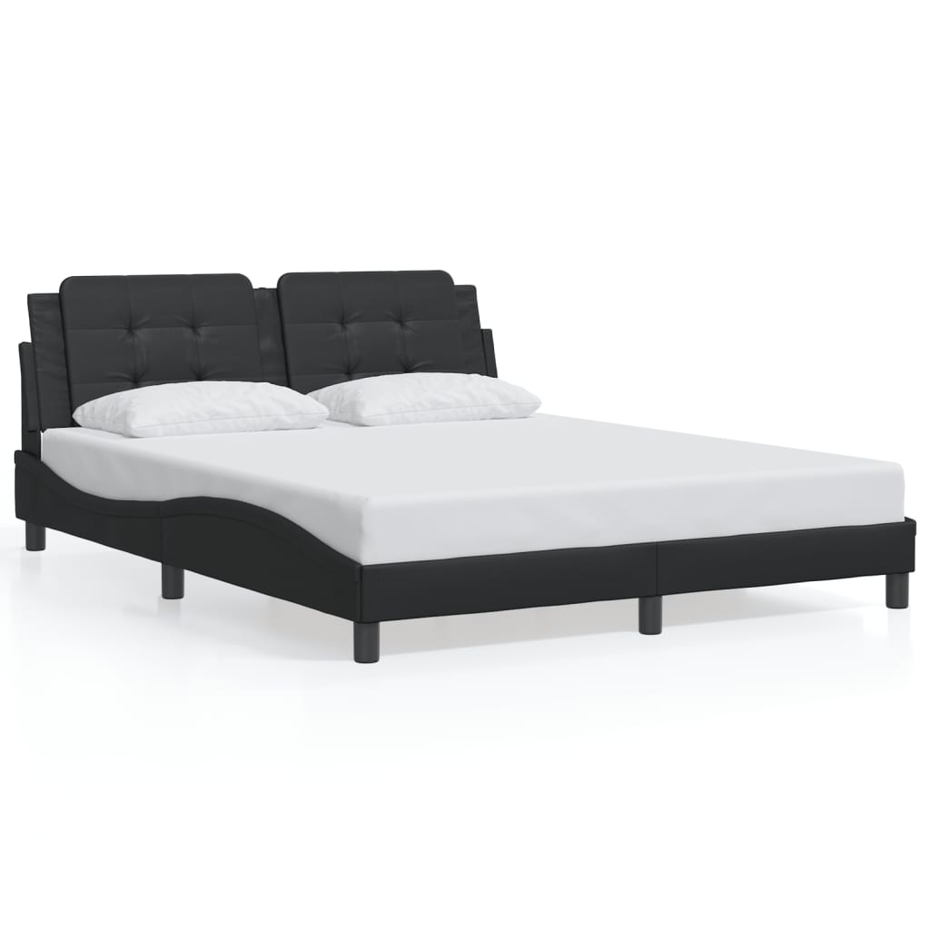 Bedframe zonder matras "Zadar" kunstleer zwart 160x200 cm is nu te koop bij PeponiXL, paradijselijk wonen!