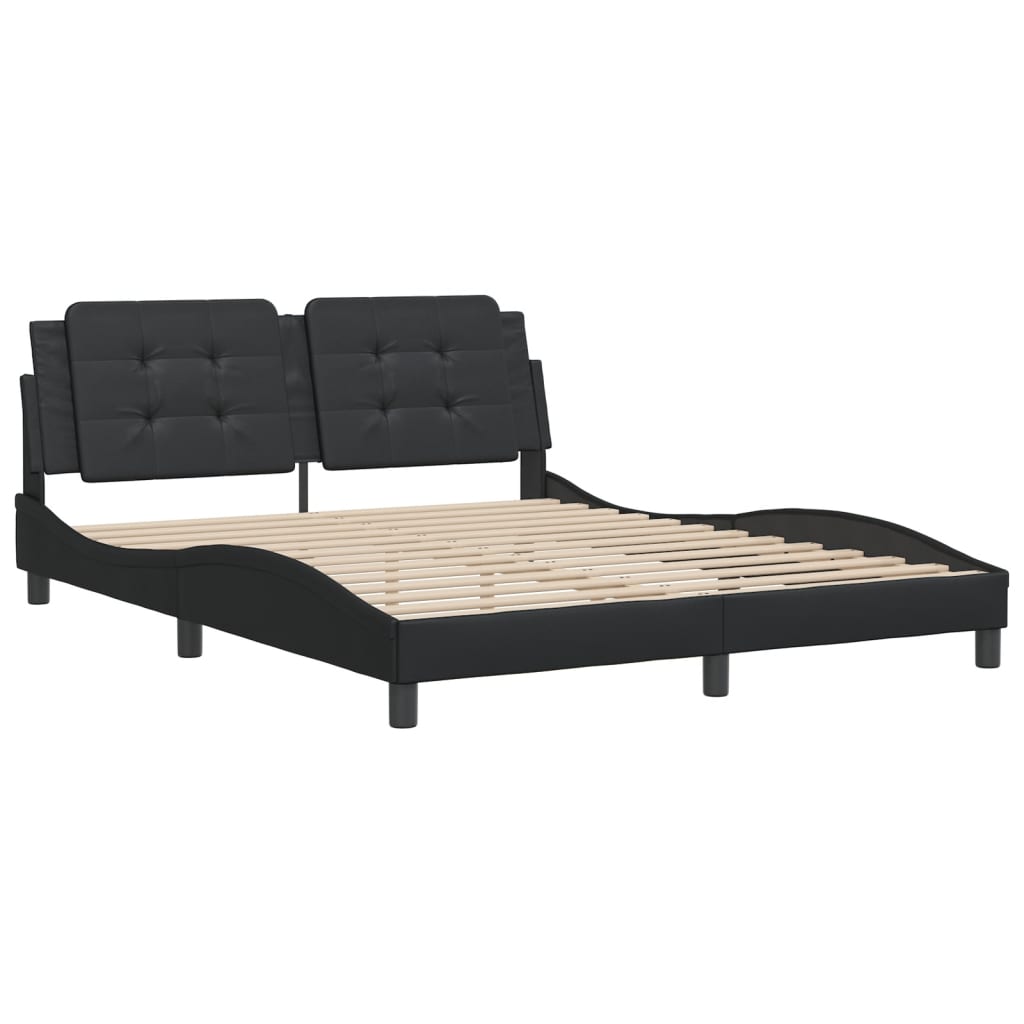 Bedframe zonder matras "Zadar" kunstleer zwart 160x200 cm is nu te koop bij PeponiXL, paradijselijk wonen!