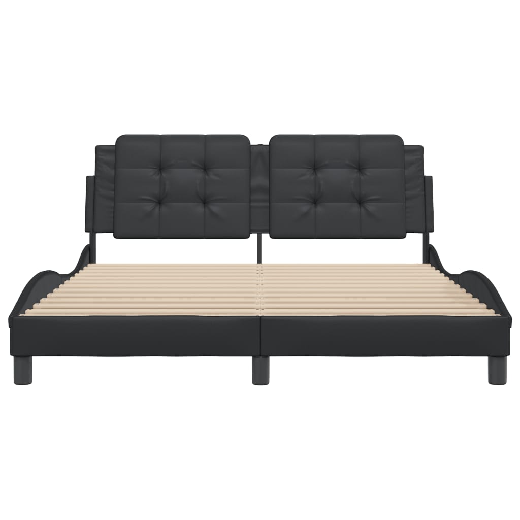 Bedframe zonder matras "Zadar" kunstleer zwart 160x200 cm is nu te koop bij PeponiXL, paradijselijk wonen!