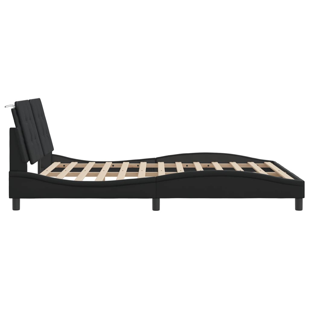 Bedframe zonder matras "Zadar" kunstleer zwart 160x200 cm is nu te koop bij PeponiXL, paradijselijk wonen!