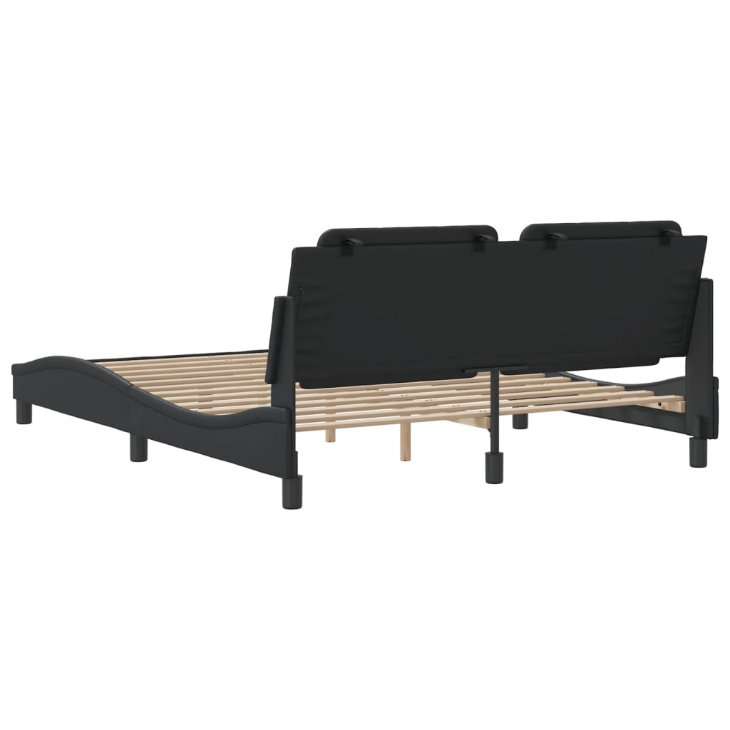 Bedframe zonder matras "Zadar" kunstleer zwart 160x200 cm is nu te koop bij PeponiXL, paradijselijk wonen!