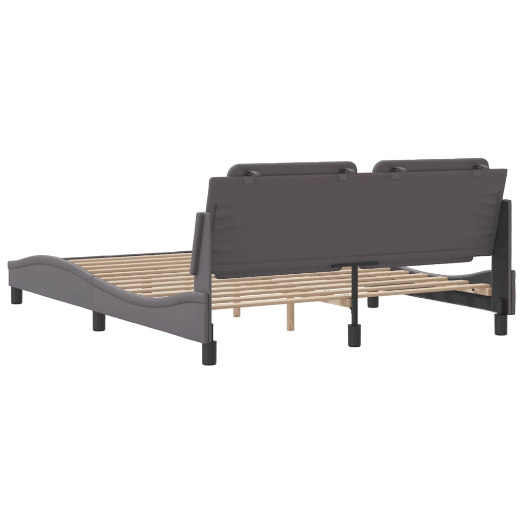 Bedframe zonder matras "Zadar" kunstleer grijs 160x200 cm is nu te koop bij PeponiXL, paradijselijk wonen!