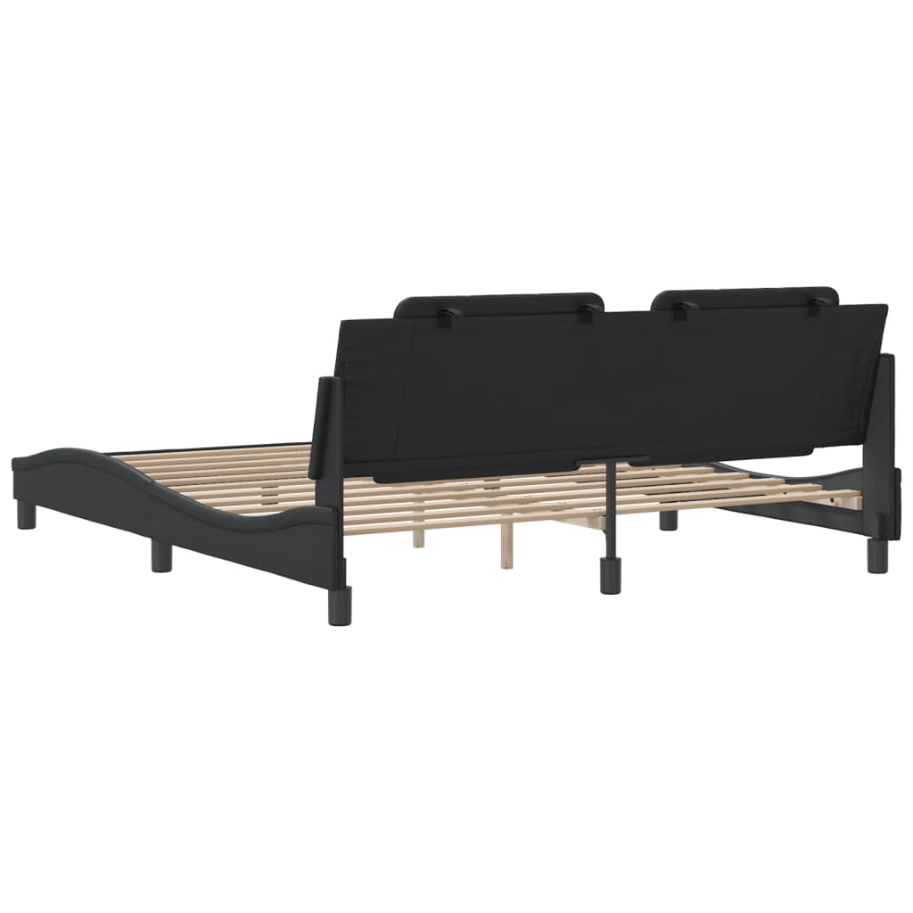 Bedframe zonder matras "Zadar" kunstleer zwart 180x200 cm is nu te koop bij PeponiXL, paradijselijk wonen!