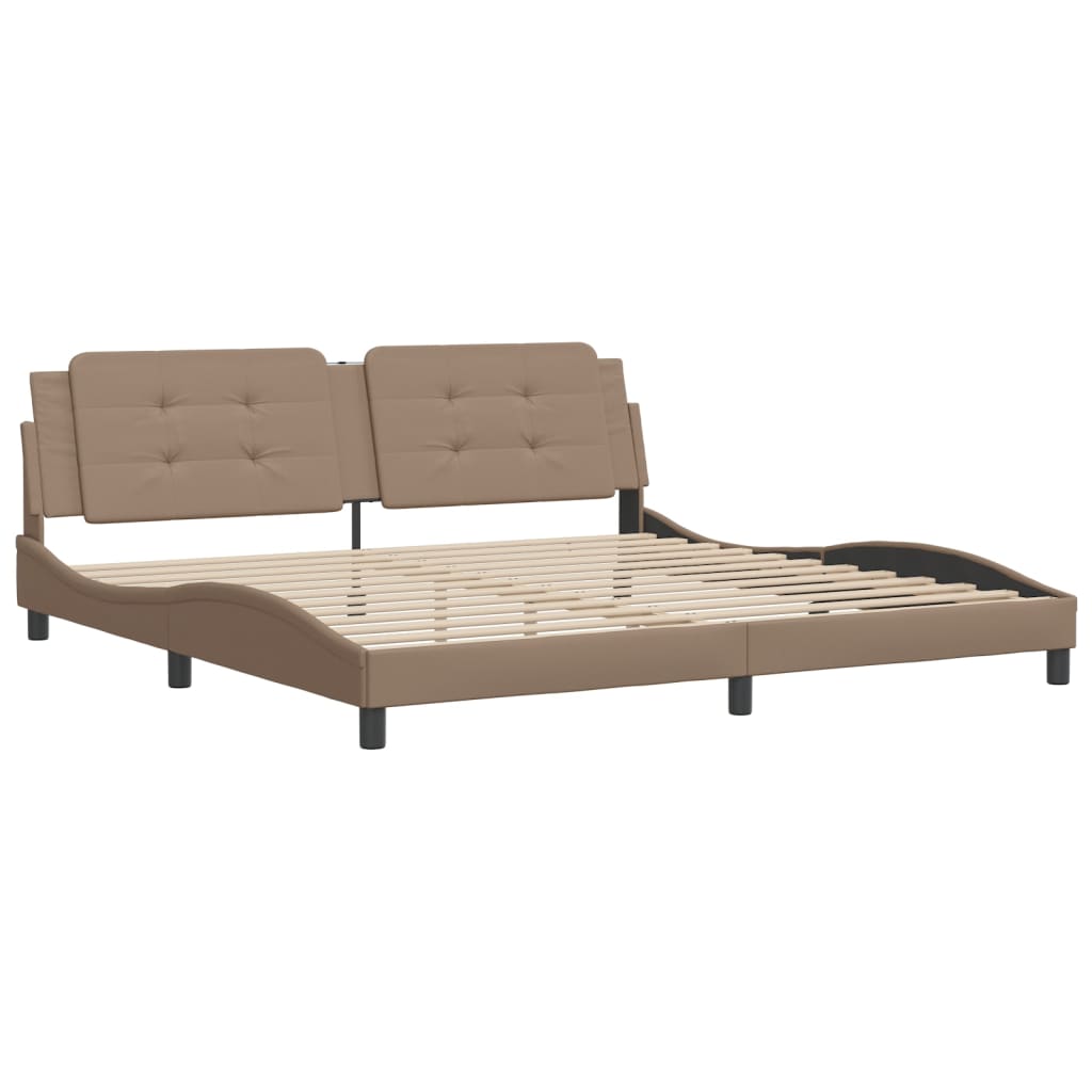 Bedframe zonder matras "Zadar" kunstleer cappuccinokleurig 200x200 cm is nu te koop bij PeponiXL, paradijselijk wonen!