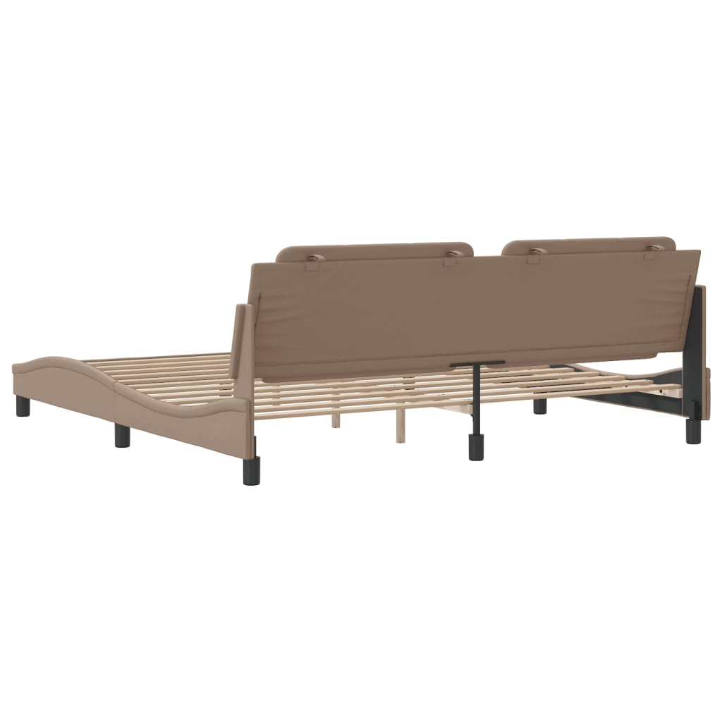 Bedframe zonder matras "Zadar" kunstleer cappuccinokleurig 200x200 cm is nu te koop bij PeponiXL, paradijselijk wonen!