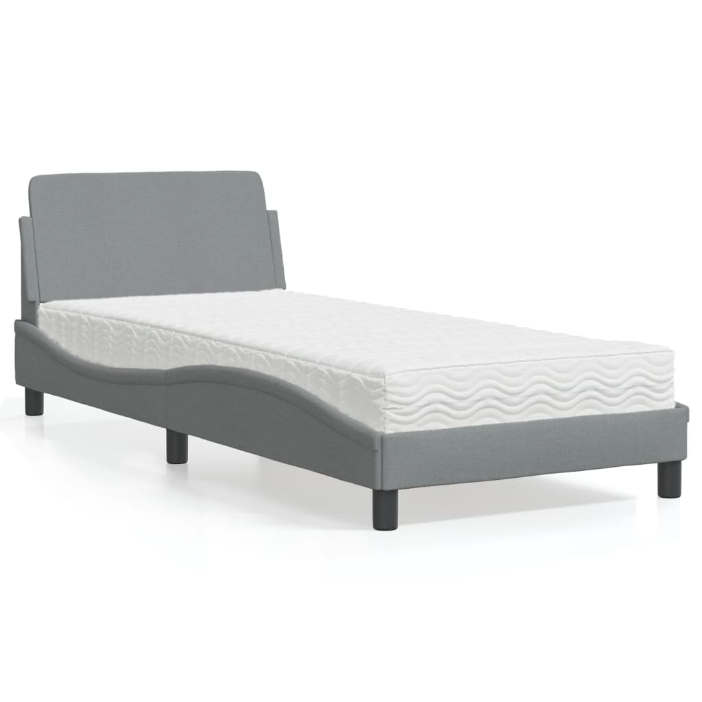 Bed met matras "Dover" stof lichtgrijs 80x200 cm is nu te koop bij PeponiXL, paradijselijk wonen!