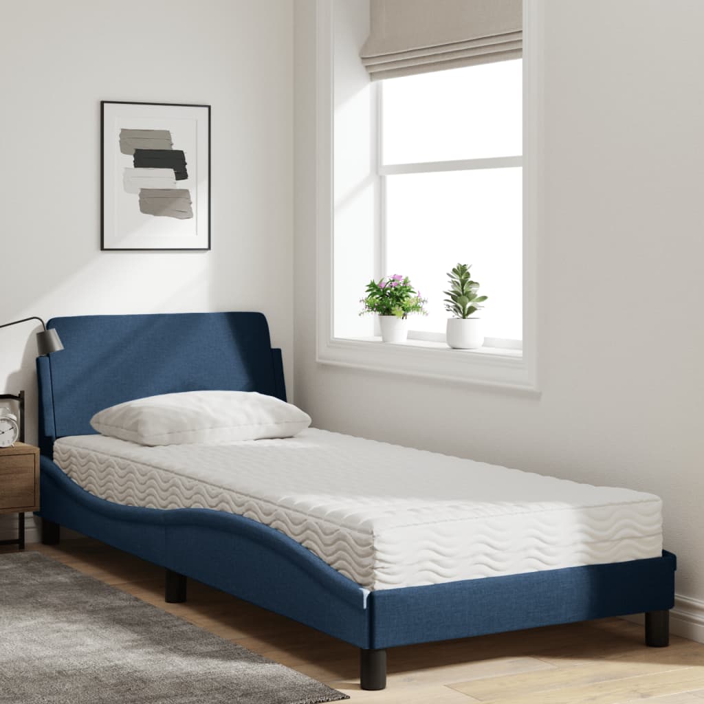 Bed met matras "Dover" stof blauw 80x200 cm is nu te koop bij PeponiXL, paradijselijk wonen!