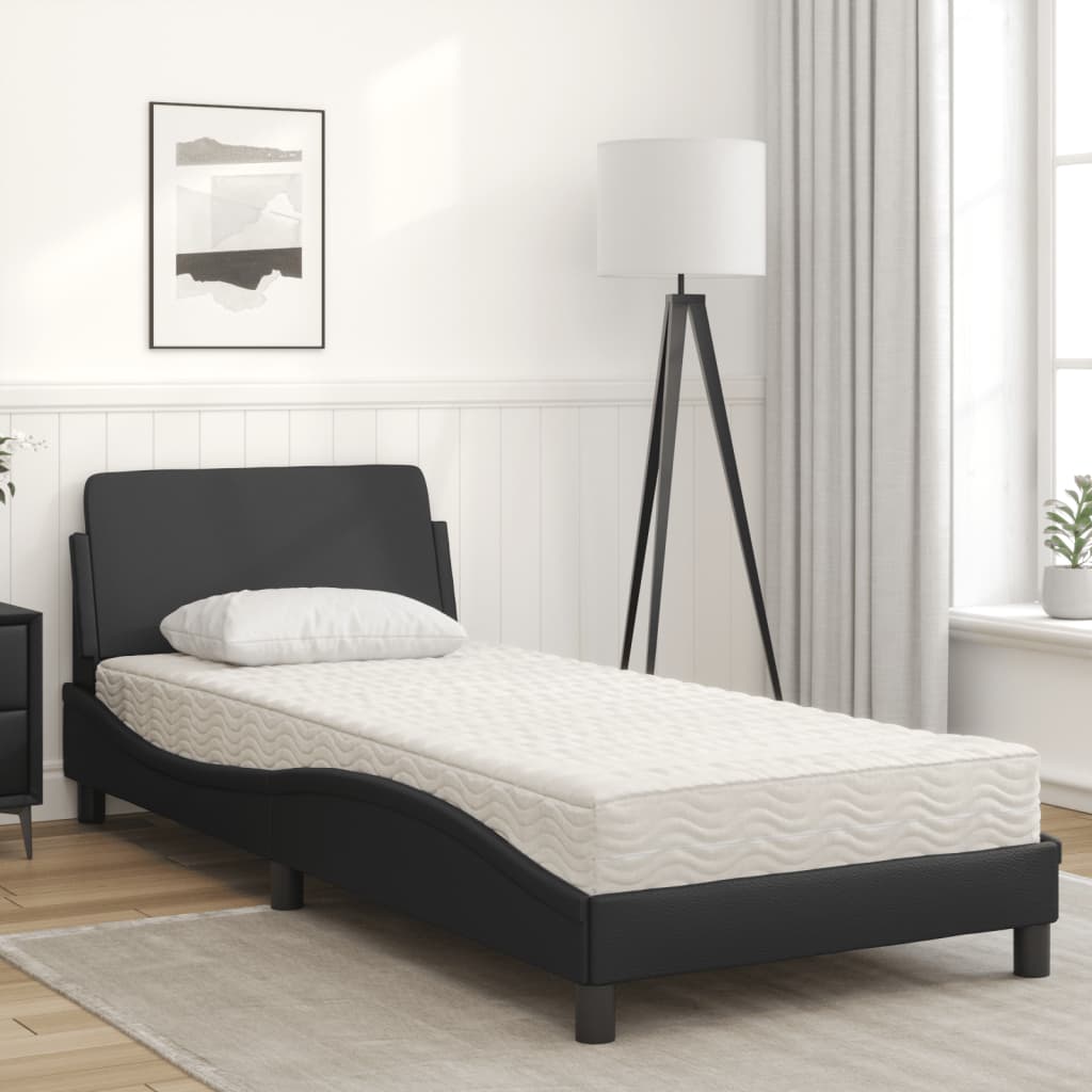 Bed met matras "Dover" kunstleer zwart 80x200 cm is nu te koop bij PeponiXL, paradijselijk wonen!