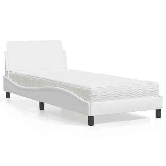 Bed met matras "Dover" kunstleer wit 80x200 cm is nu te koop bij PeponiXL, paradijselijk wonen!