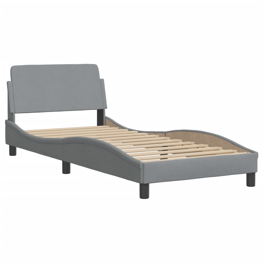 Bed met matras "Dover" stof lichtgrijs 90x190 cm is nu te koop bij PeponiXL, paradijselijk wonen!
