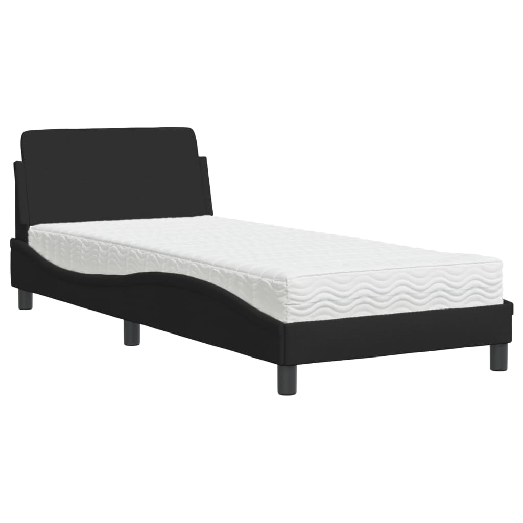 Bed met matras "Dover" stof zwart 90x190 cm is nu te koop bij PeponiXL, paradijselijk wonen!