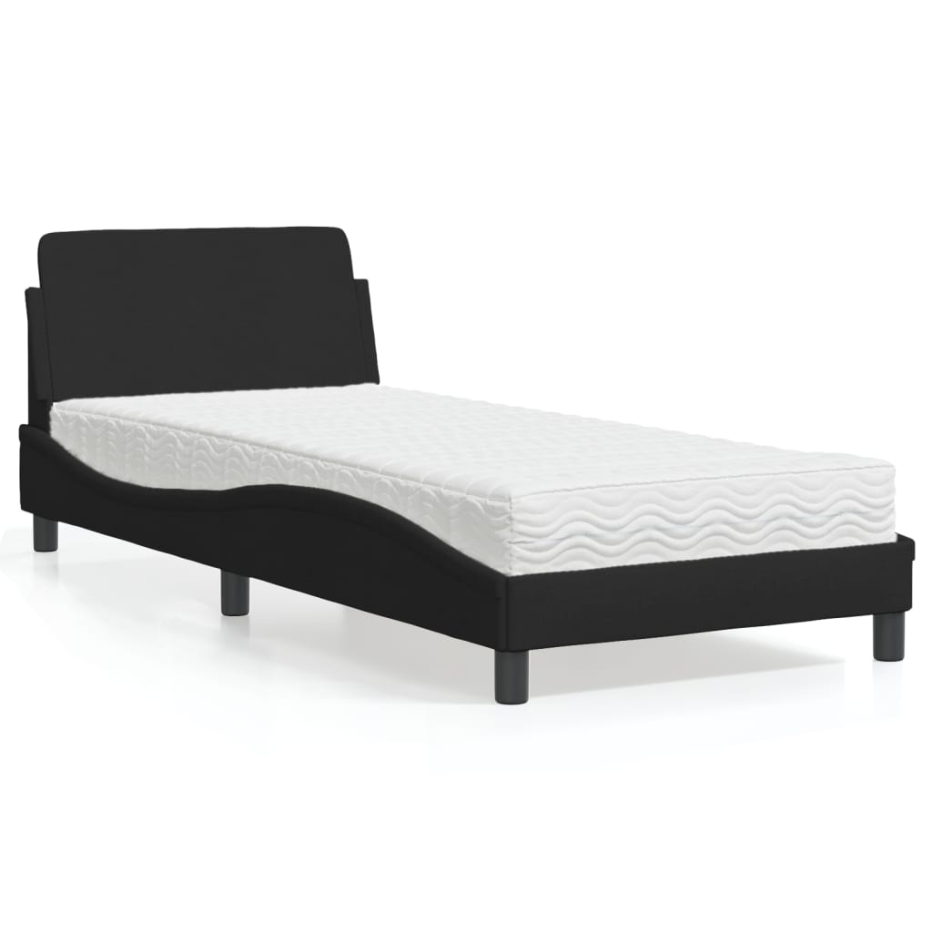 Bed met matras "Dover" stof zwart 90x190 cm is nu te koop bij PeponiXL, paradijselijk wonen!