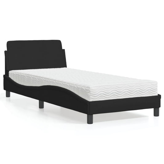 Bed met matras "Dover" stof zwart 90x190 cm is nu te koop bij PeponiXL, paradijselijk wonen!