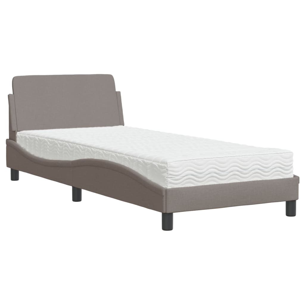 Bed met matras "Dover" stof taupe 90x190 cm is nu te koop bij PeponiXL, paradijselijk wonen!
