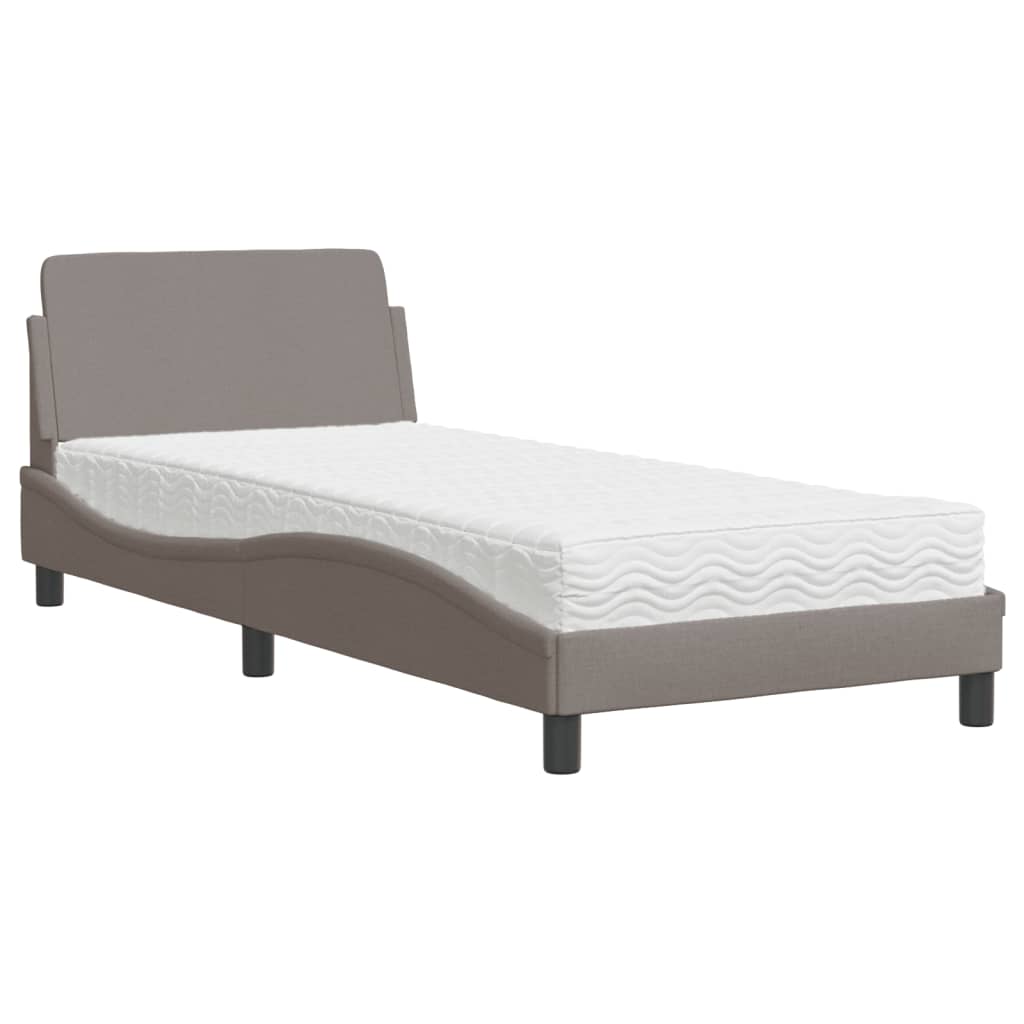 Bed met matras "Dover" stof taupe 90x200 cm is nu te koop bij PeponiXL, paradijselijk wonen!