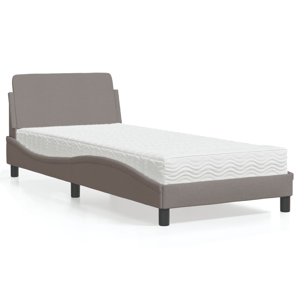 Bed met matras "Dover" stof taupe 90x200 cm is nu te koop bij PeponiXL, paradijselijk wonen!