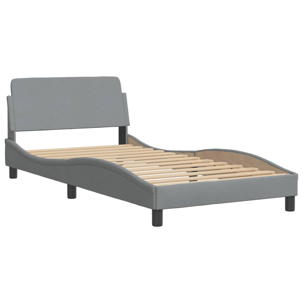 Bed met matras "Dover" stof lichtgrijs 100x200 cm is nu te koop bij PeponiXL, paradijselijk wonen!